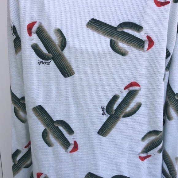 PINK Victoria's Secret cactus Christmas shirt long sleeve top size large… - Picture 6 of 6